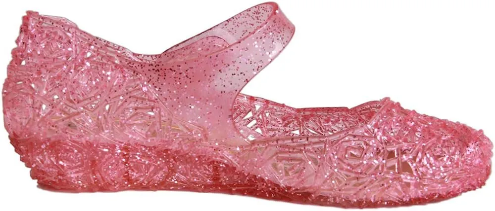 GUGUYeah Princess Costumes Jelly Flats Shoes, Cosplay Birthday Party Dress Up Sandals for Little Girls, Toddler or Kids