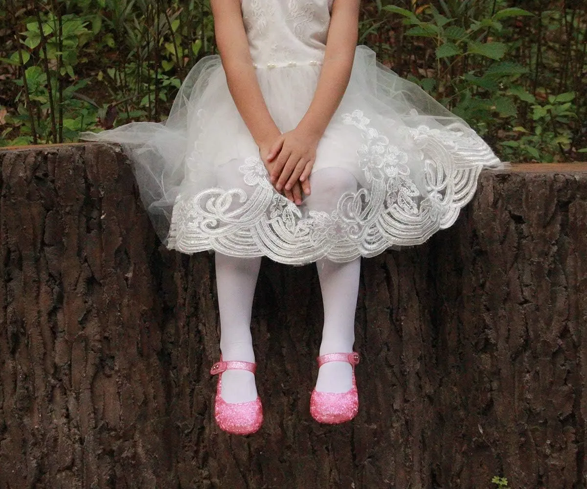 GUGUYeah Princess Costumes Jelly Flats Shoes, Cosplay Birthday Party Dress Up Sandals for Little Girls, Toddler or Kids