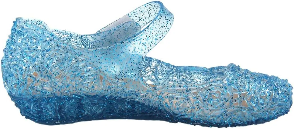GUGUYeah Princess Costumes Jelly Flats Shoes, Cosplay Birthday Party Dress Up Sandals for Little Girls, Toddler or Kids