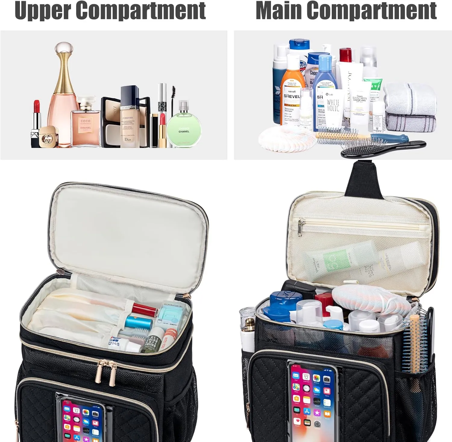 Large Toiletry Bag for Women Men,Bathroom Bag,Water Resistant Portable Shower Caddy for College Dorm,Hanging Toiletry Bags for Traveling,Gym Camping Cruise Ship Travel Essentials Shower Bag