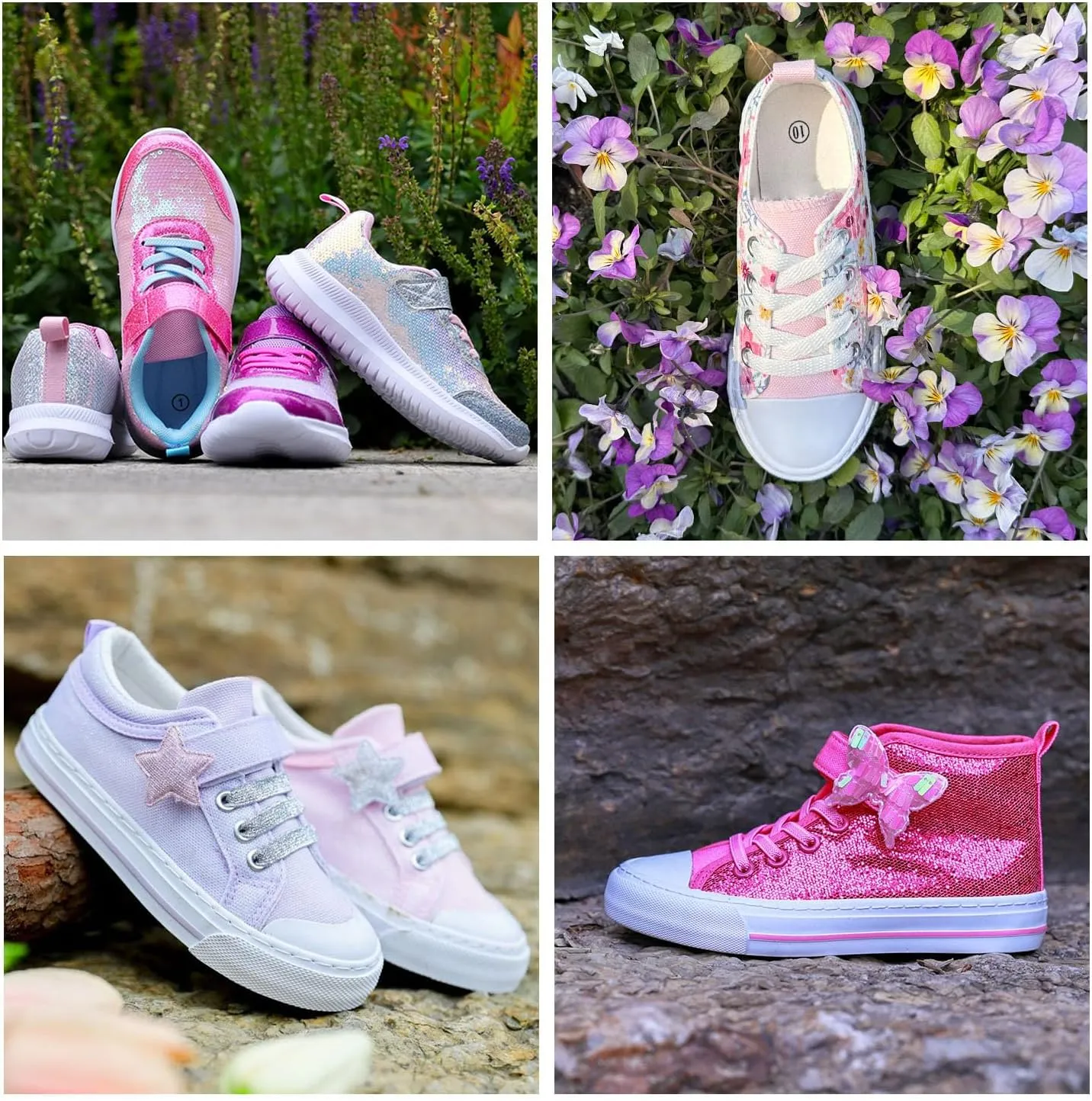 Toandon Kids Adorable Fashion High Top Casual Canvas Sneakers