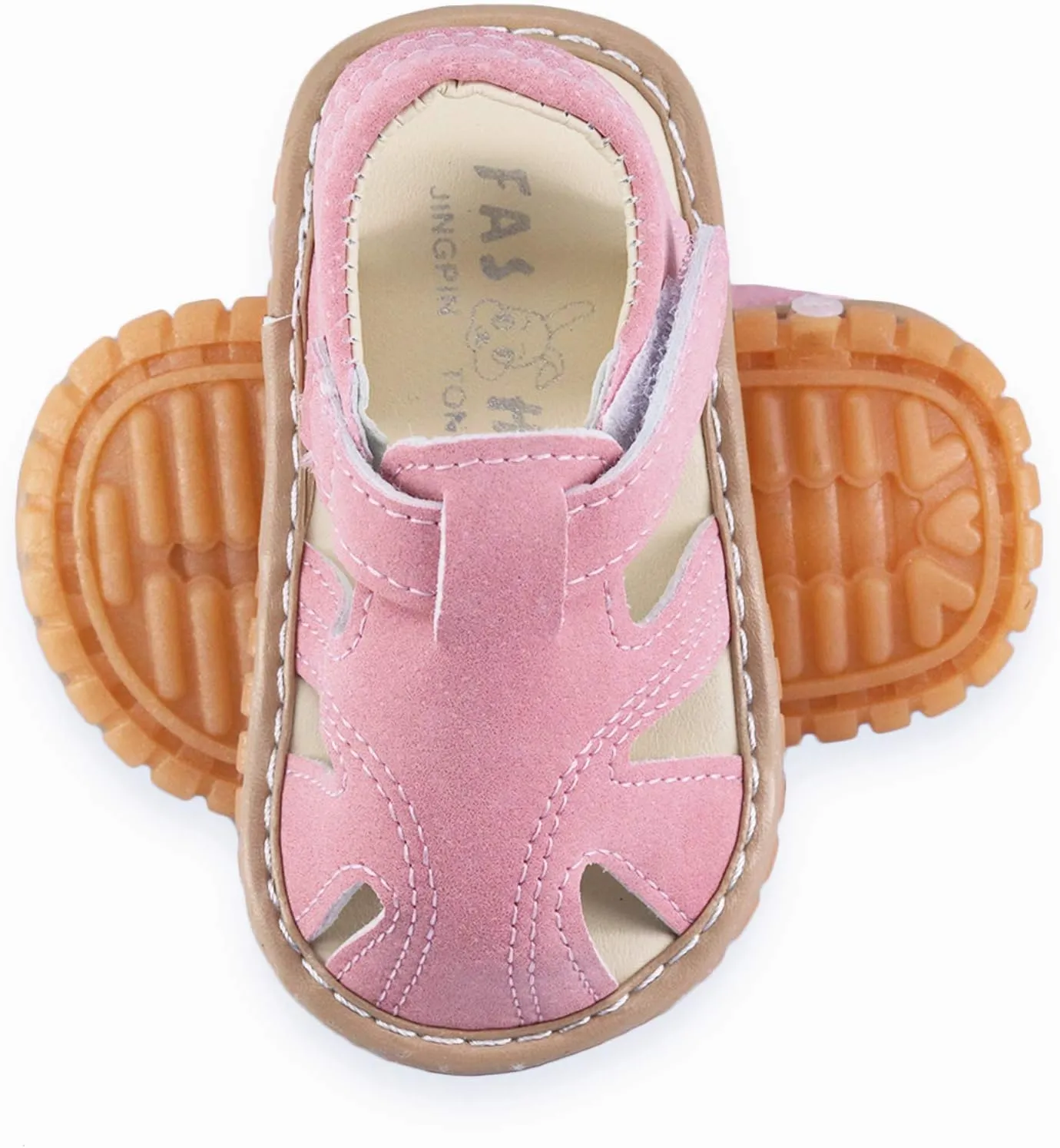 WILLFUN Baby Boy Girl Summer Infant Squeaky Sandals Premium Rubber Sole Closed-Toe Non-Slip Shoes Toddler First Walkers