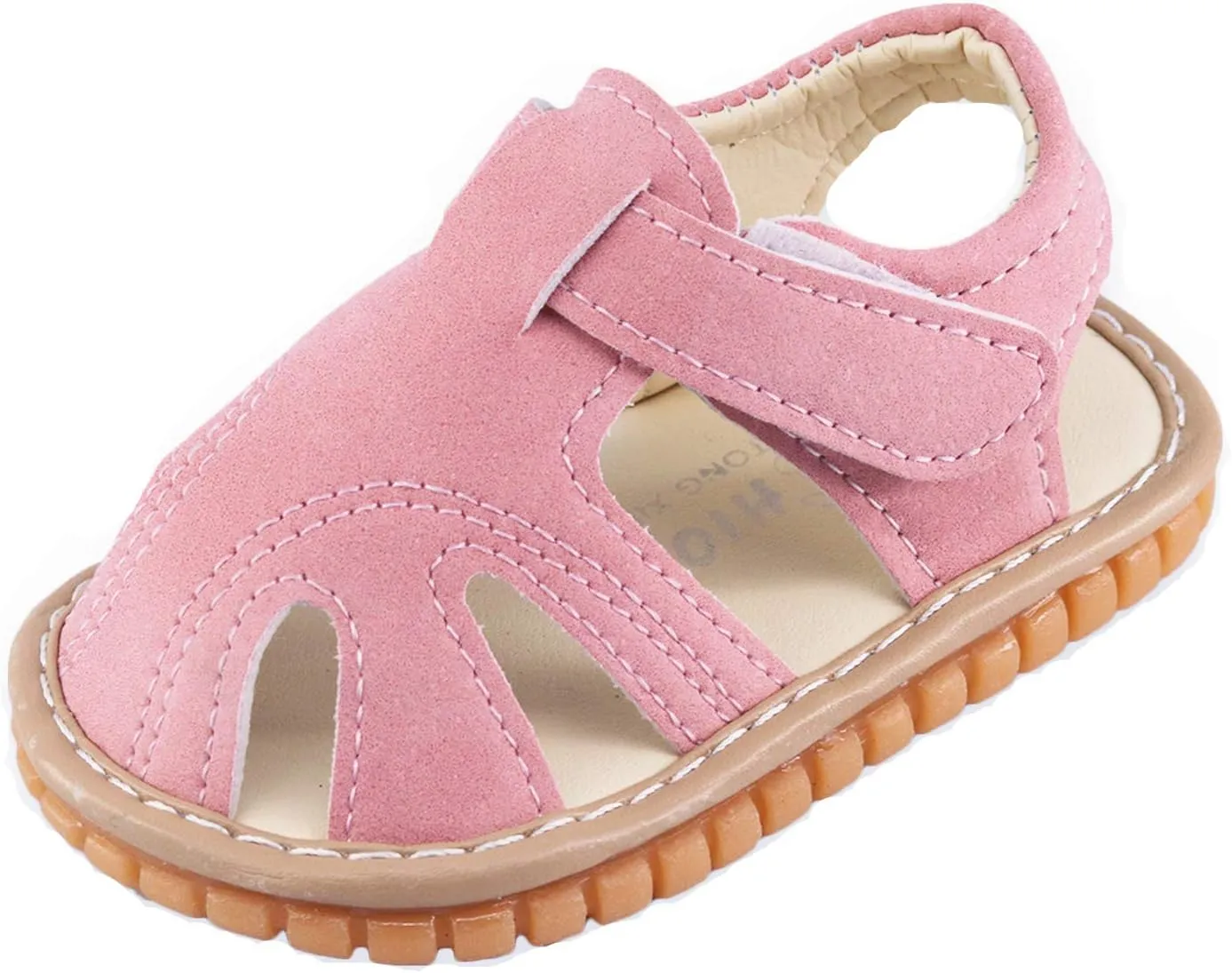 WILLFUN Baby Boy Girl Summer Infant Squeaky Sandals Premium Rubber Sole Closed-Toe Non-Slip Shoes Toddler First Walkers